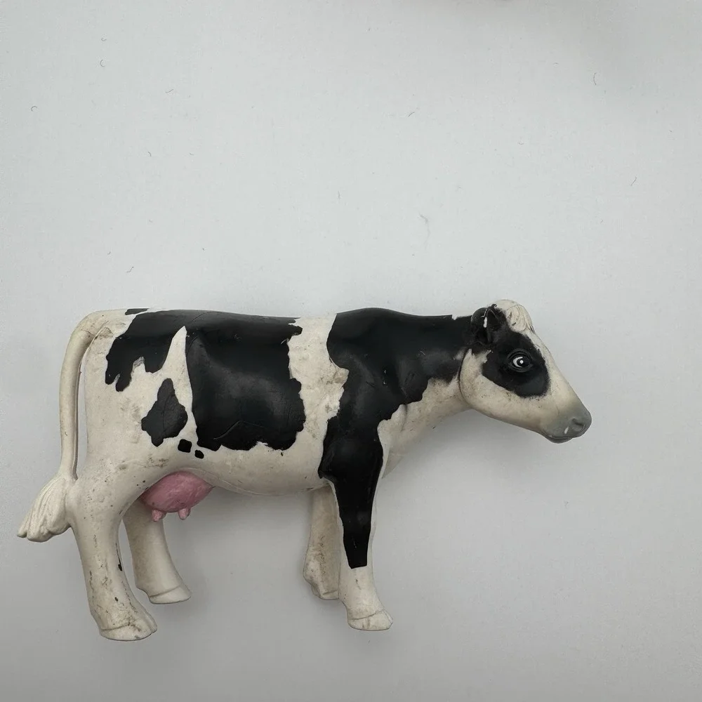 2 Playskool Animals Realistic Holstein Cow Animal Friends Toy Figure 1990 Farm